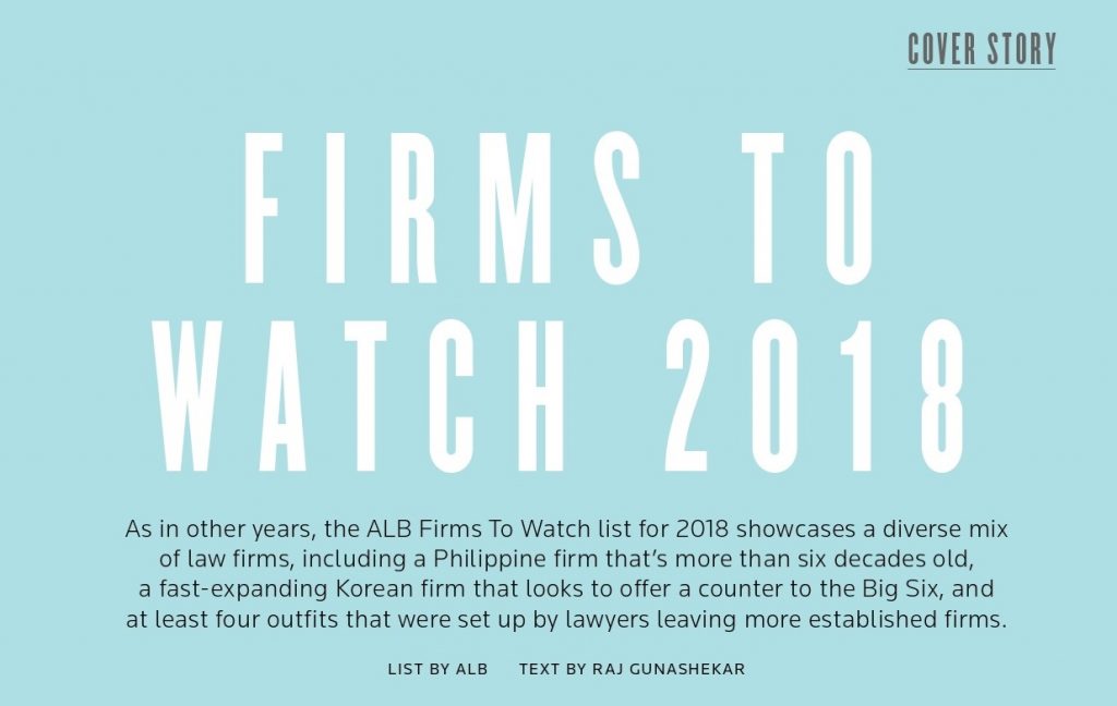 Nasoetion & Atyanto at the Asian Legal Business 2018: Firms To Watch 2018