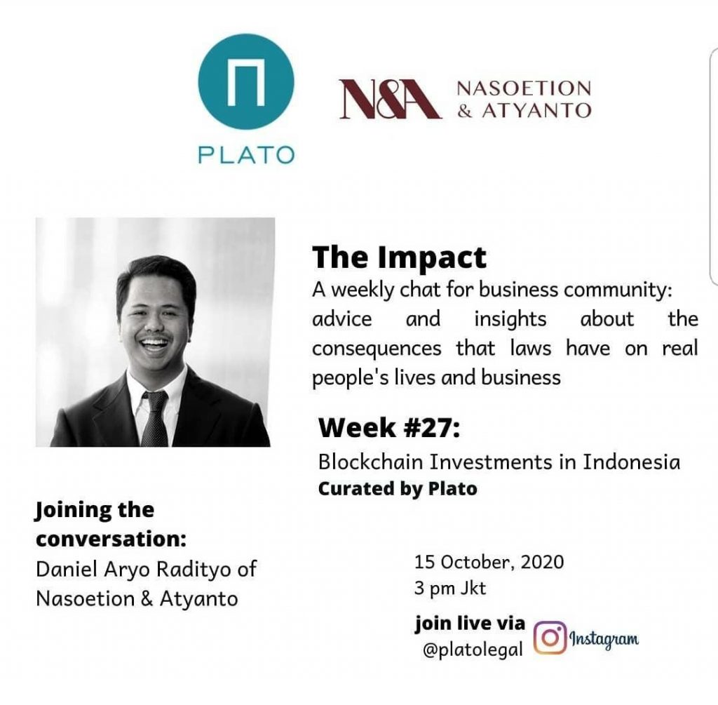 Daniel Radityo broadcast with Plato Legal Blockchain Investments in Indonesia