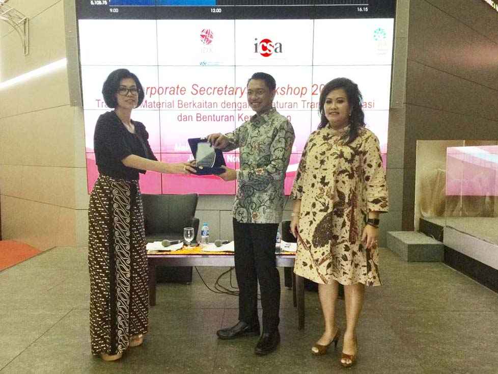 Speaker at the Workshop Corporate Secretary by Indonesia Corporate Secretary Association (ICSA) Collaborated with OJK and IDX. Our Partner, Genio Atyanto Talks about Affiliate Transactions